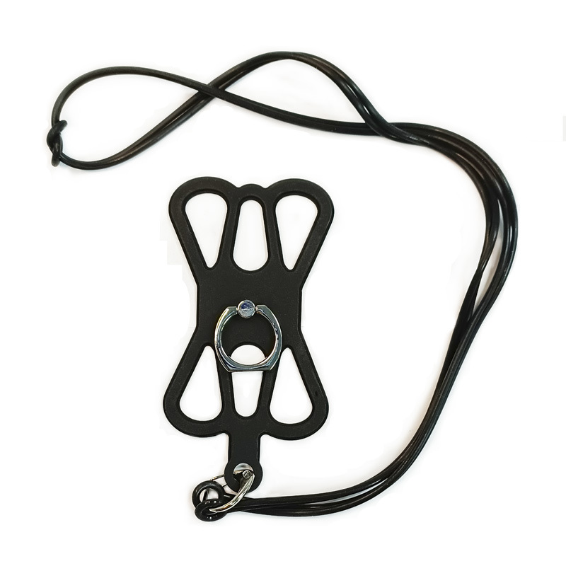 手机挂绳指环扣多功能支架硅胶挂脖手机壳弹力硅胶通用万能套跨境