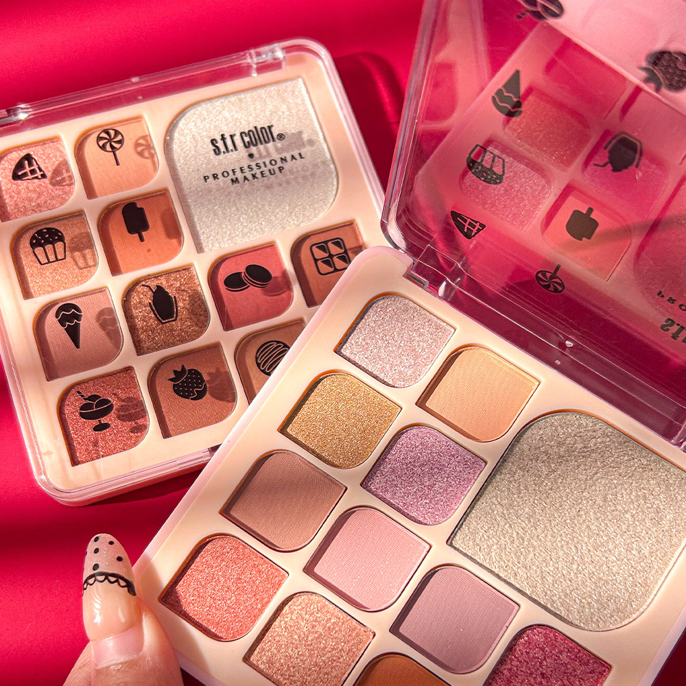 s.f.r color transfronterizo exclusivo para opaca perlada sombra de ojos + alta luz fácil de colorear rosa sombra de ojos de la niña disco completo