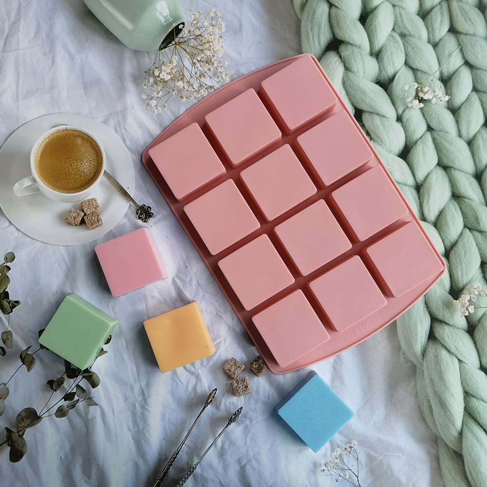 12 cuadrado 182 molde de silicona pastel helado pudín molde de postre jabón utensilios