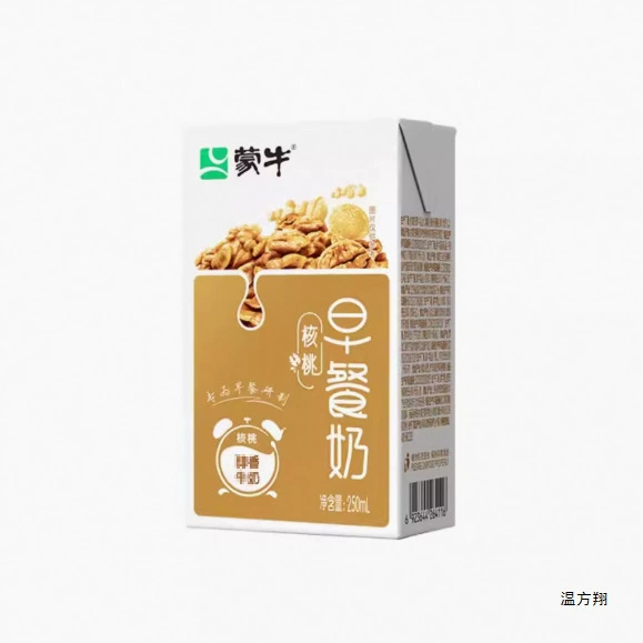 Завтрачное грецкое молоко (Mengniu) 250 мл × 16, цельное, Tetra Pak, готово к употреблению