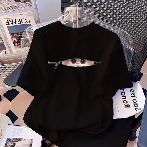 Best Selling 2025 Summer Design White Short Sleeve T-Shirt for Women Loose Fit Versatile Casual T-Shirt Top