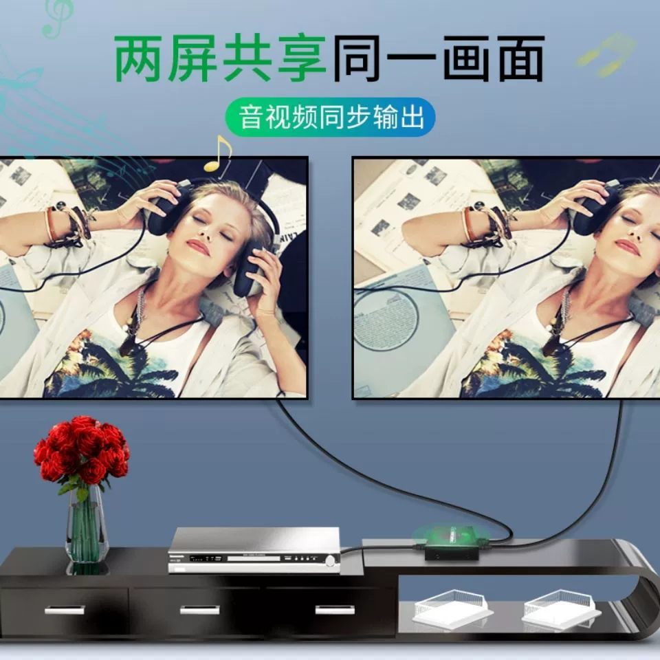 Устройство распределения HDMI: один вход на два выхода, два выхода, 1 вход, 2 ТВ, видео двойной экран HD 1 1080P HD счётчик