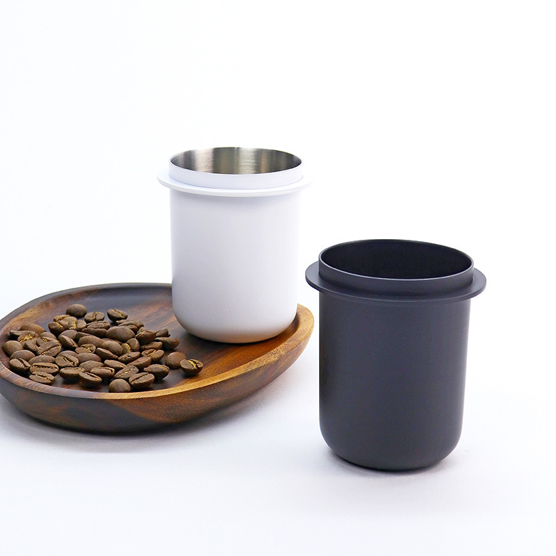 304 Stainless Steel Coffee Powder Cup 58mm Handle Universal Powder Falling Cup Italian Bean Grinder Weighing Cup