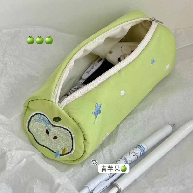 苹果柠檬笔袋圆筒小众高颜值青苹果大容量铅笔袋小学生收纳盒批发|undefined