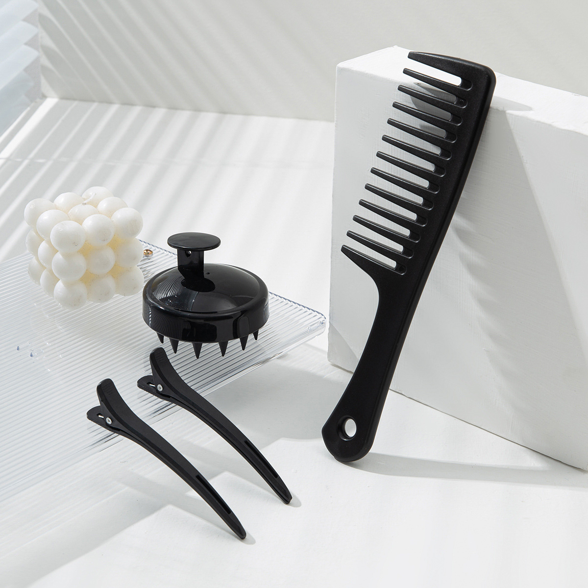 Dolia smooth hair wide-tooth comb brush styling makeup duck clip plus silicone massage shampoo brush three-piece set