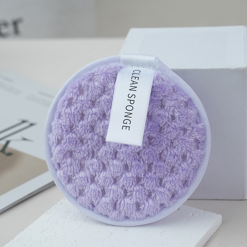 Esponja facial de doble cara para limpieza facial, removedor de maquillaje fácil de usar, esponja suave, diseño de piña, herramienta de limpieza y baño de algodón de azúcar.