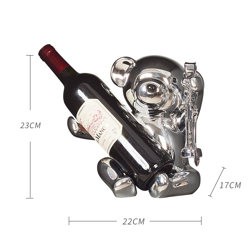 병따개없이 도금 (신규) 베어 와인 랙 (실버)