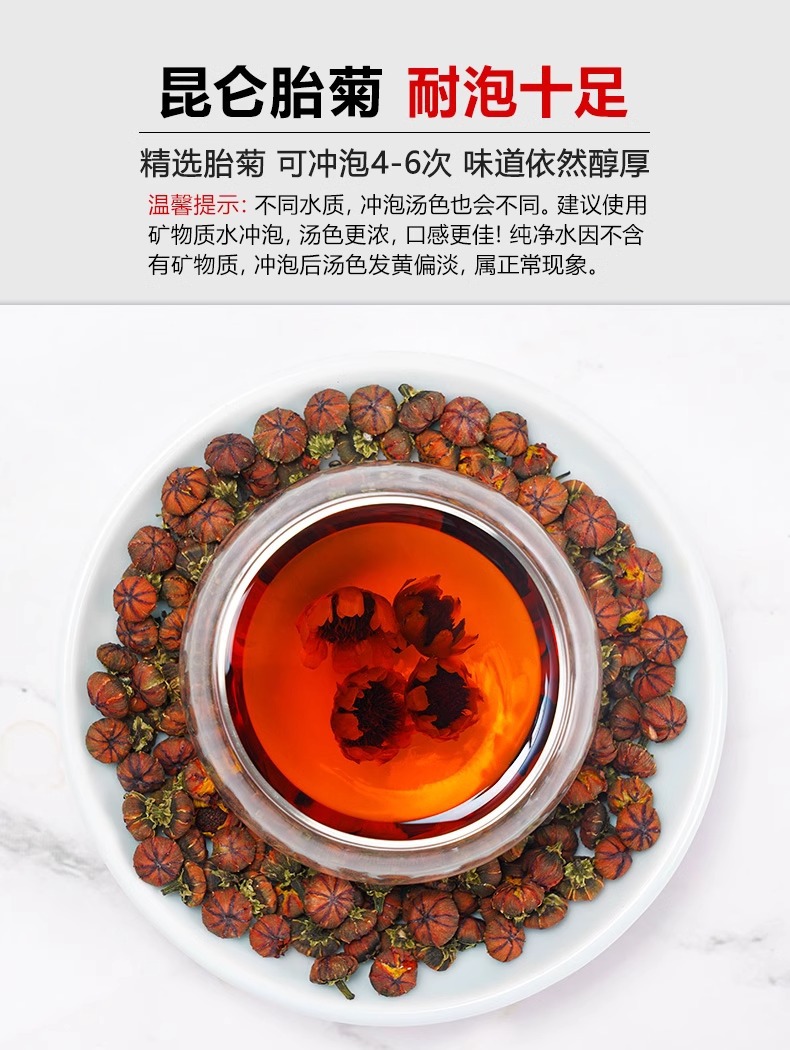 Snow Chrysanthemum Xue Tai Ju Herbal Tea 200g Can Dried Kunlun Snow Chrysanthemum Flowers for Daily Brewing preparation