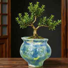 北欧风陶瓷花盆家用大号带托盘透气多肉绿萝绿植专用客厅阳台摆件