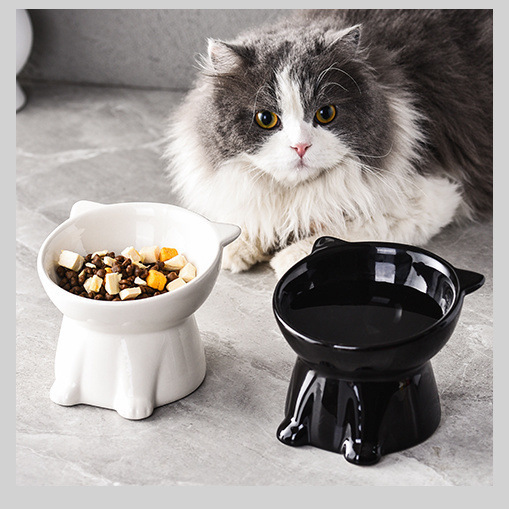 Comedero de plástico de gran capacidad y boca ancha para gatos y perros con boca inclinada para proteger las vértebras cervicales, evita que se vuelque, comedero para gatos persas.