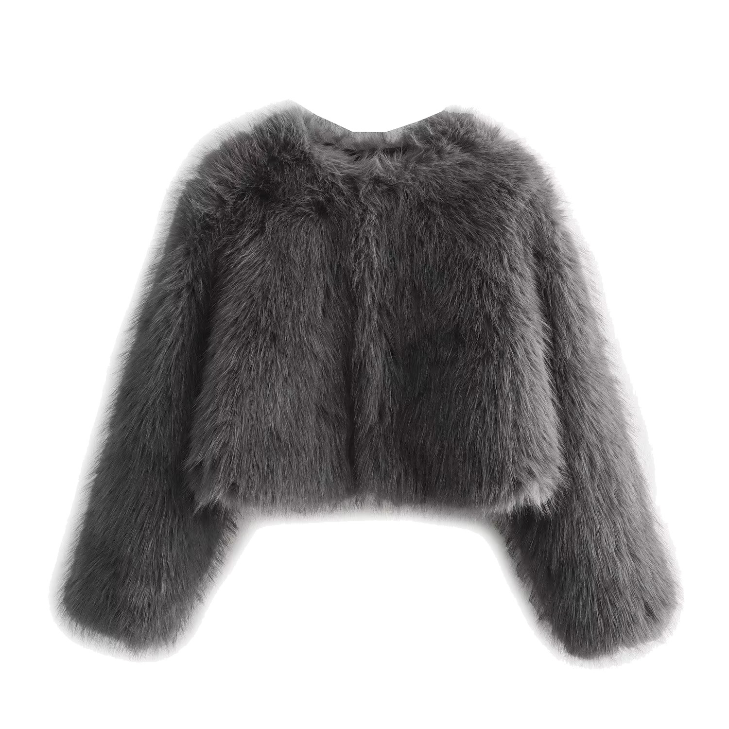 Women's Clothing Artificial Fur Effect Short Jacket 6318261_voghion.com