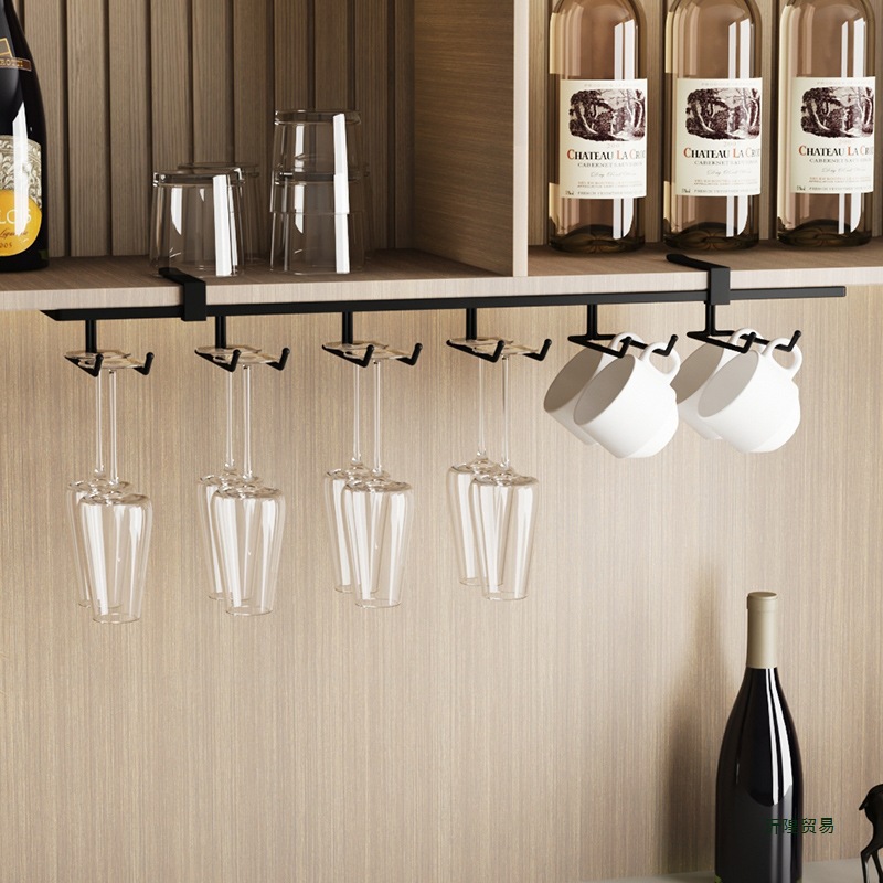 No-Drill Wine Cabinet Red Wine Glass Rack Upside-Down Home Wine Rack Wine Glass Storage Rack Hanging Goblet Rack