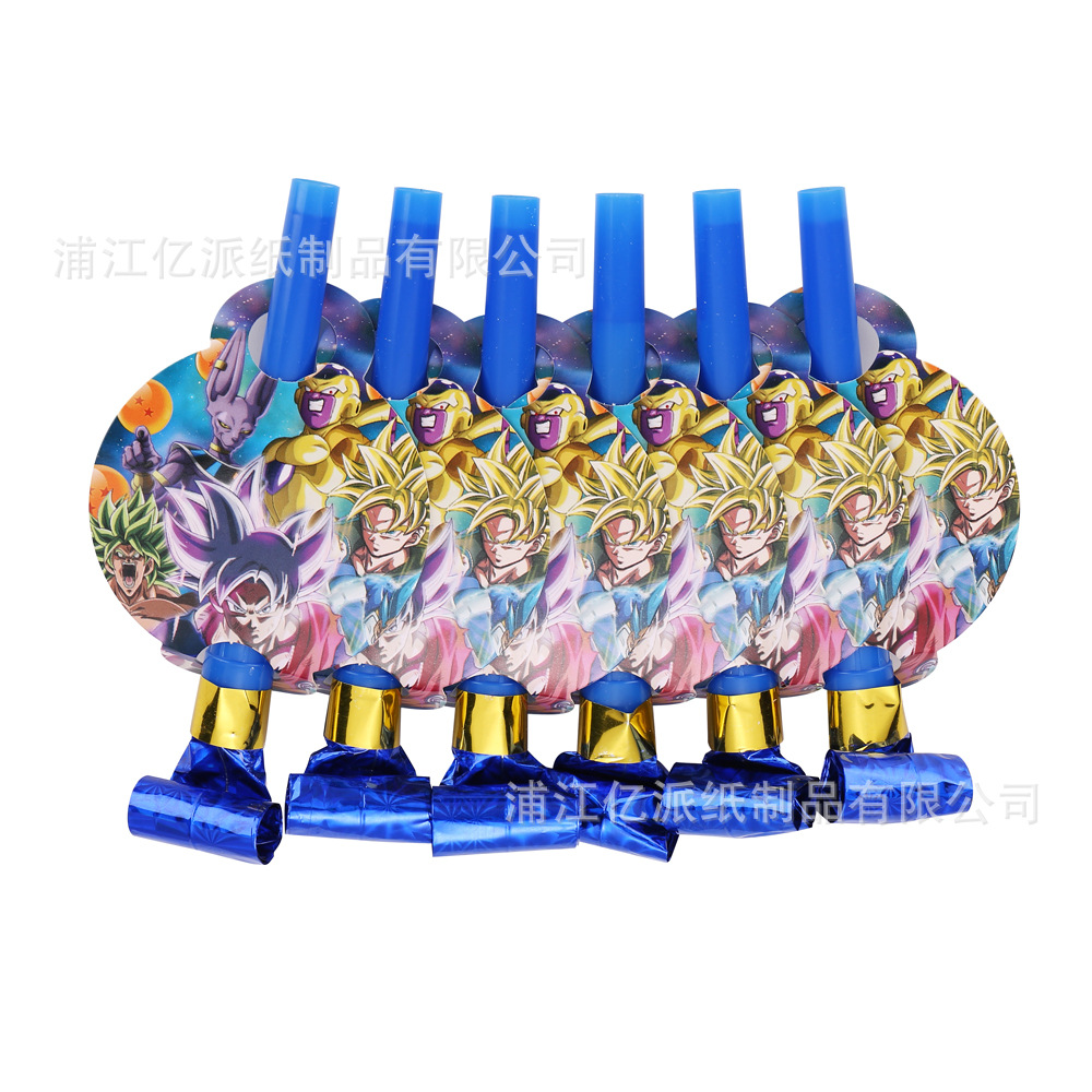 Nuevos siete bolas de dragón fiesta decoración atmósfera decoración prop bandeja de papel tazas de papel toallas de mesa set de cubiertos desechables