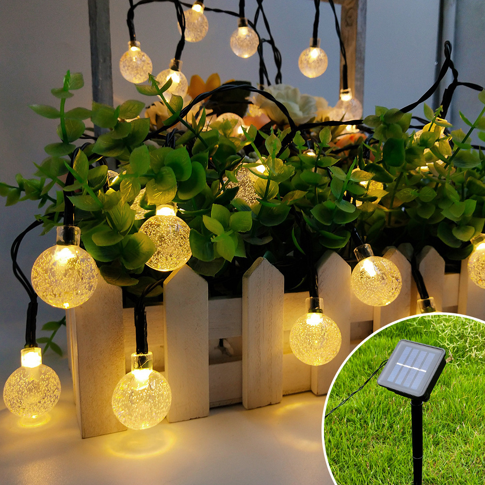 户外防水太阳能led气泡泡球灯串彩灯闪灯串灯满天星氛围装饰灯