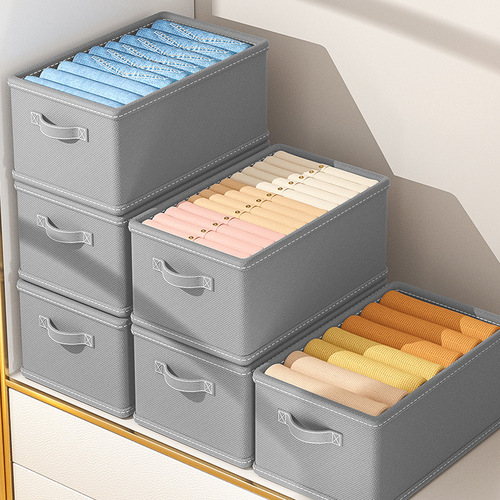 Collapsible Fabric Non-woven Storage Box Without Lid for Clothes Pants Fabric Organizing Box Drawer Style Underwear Socks Box