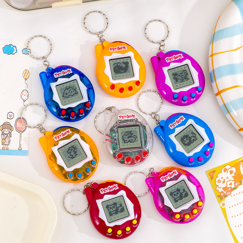 Cross-Border Mini Pet Game Console Virtual Feeding Elf Handheld Electronic Pet Machine Handheld Toy Keychain