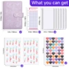 Purple T【Case + 12 budget cards + 6 zipper bags + 2 English stickers + 1 love sticker】