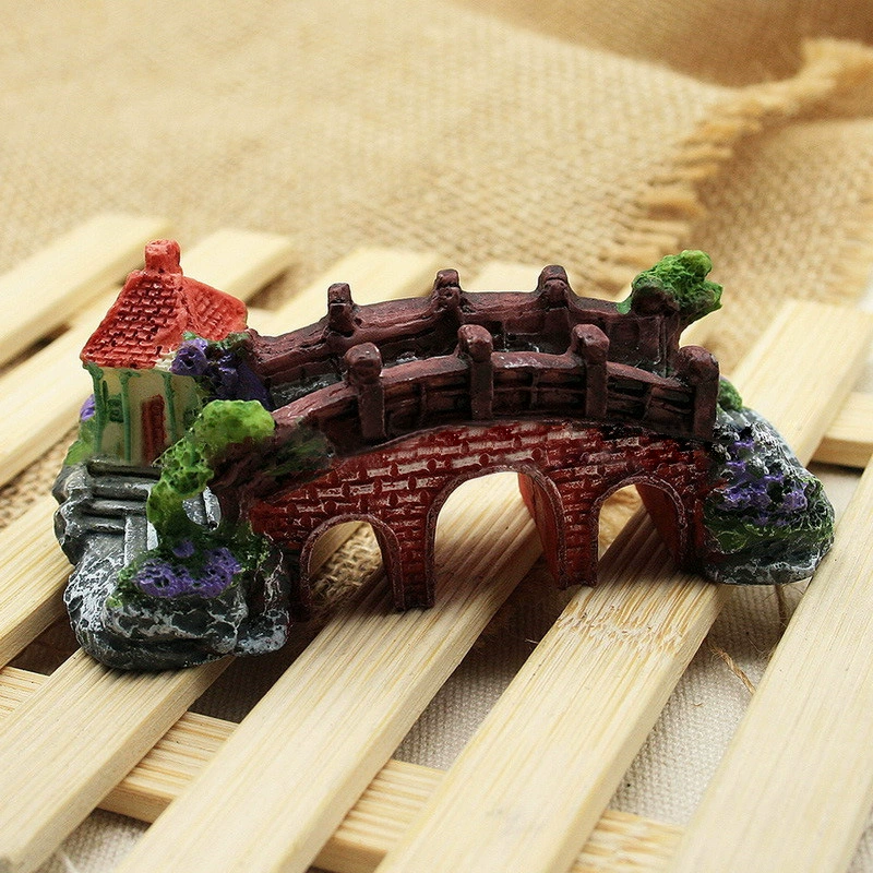 Аквариум аквариум пейзаж мост украшение для аквариума золотые рыбки украшение в виде скалы моделирование водные растения Арка украшение моста оптом