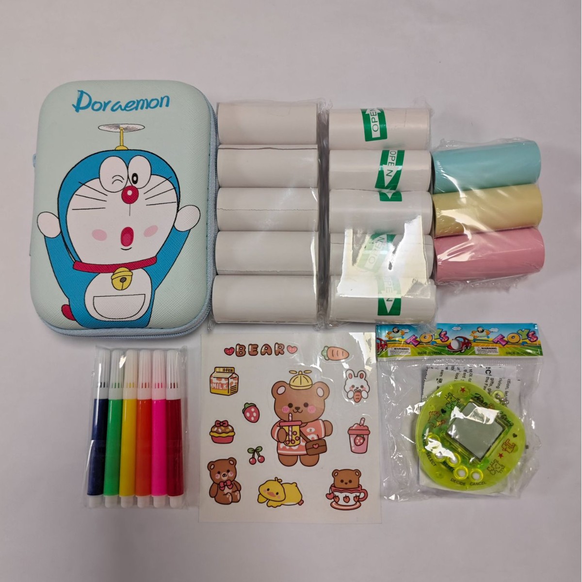 Mini impresora de papel térmico 57*25mm, etiqueta autoadhesiva, papel colorido, papel para recibos de caja registradora, papel para imprimir etiquetas