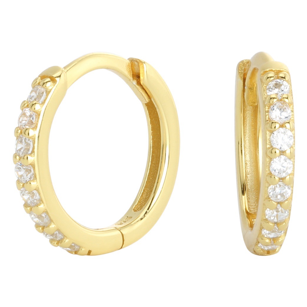 S925純銀の耳掛けにジルコンの基礎金を入れた円形の耳輪イヤリングアマゾンの人気商品です。