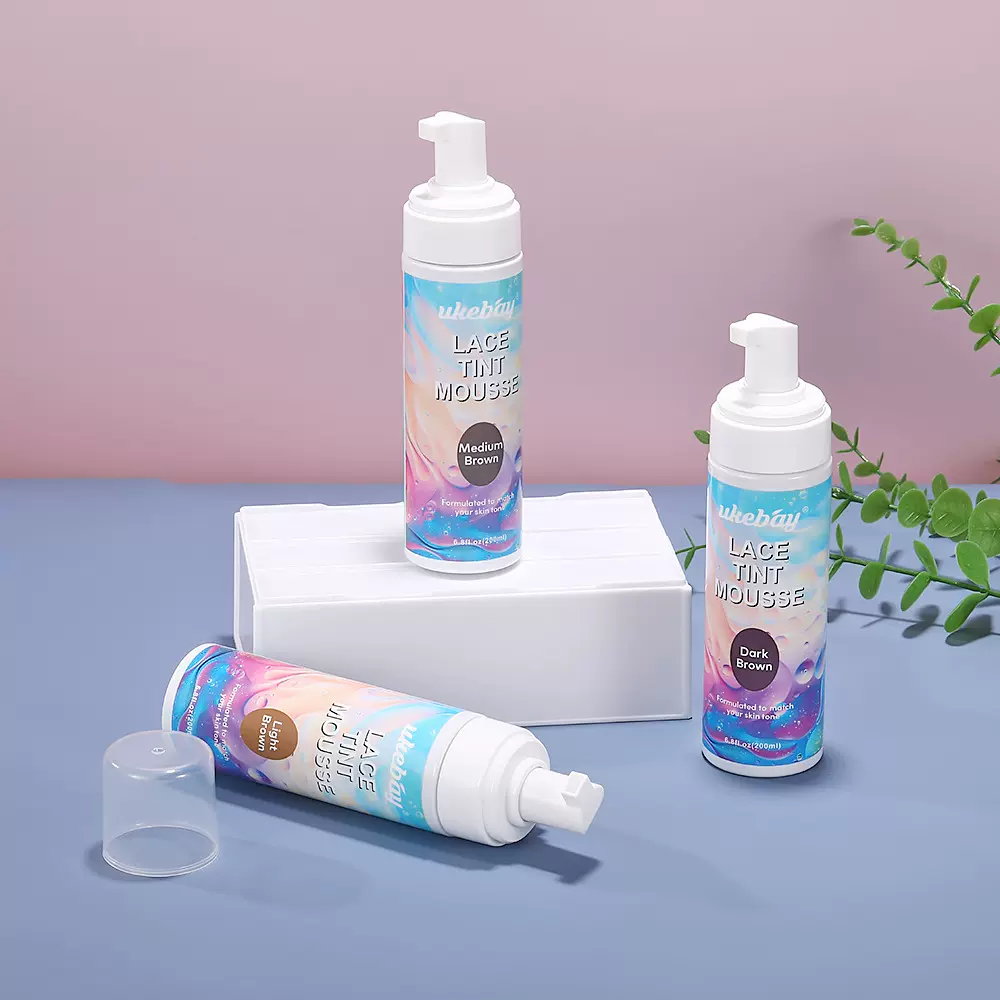 跨境欧美Lace tint mousse 200ML假发头套蕾丝边染色变色泡沫慕斯