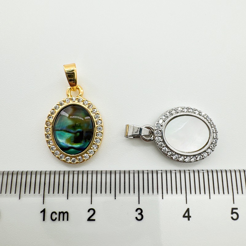 5g Weight Pendant Jewelry Making Type Shell Inlay Material DIY Jewelry Accessories Classification 1 Piece Quantity Copper Material Round Pattern Plating, Inlay Design Basic, Simple Style, Classic Style Style 1 Piece Copper Shell Round Pendant 10