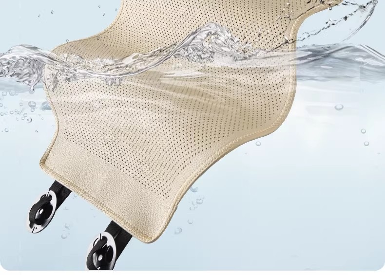 Summer Nappa leather ventilated non-slip car seat cushion suitable for Mercedes-Benz and Tesla, white ultra-thin breathable seat pad