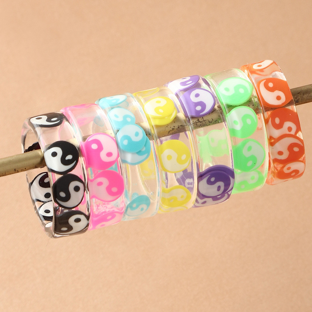 Retro The Eight Trigrams Color Ring Fashion Ring Seven-piece Jewelry Female display picture 2