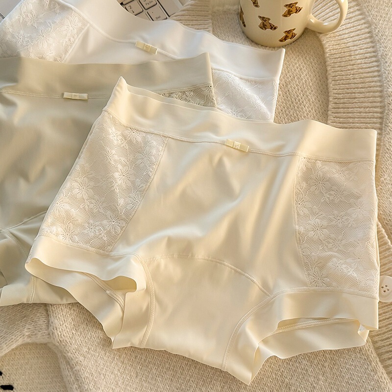 2026 New Style Double Lace Flat-Angle Women's Panties 10A Antibacterial Extended and Widened Pure Cotton Crotch Ice Silk Panties for Women 2026 New Style Double Lace Flat-Angle Women's Panties 10A Antibacterial Extended and Widened Pure Cotton Crotch Ice Silk Panties for Women