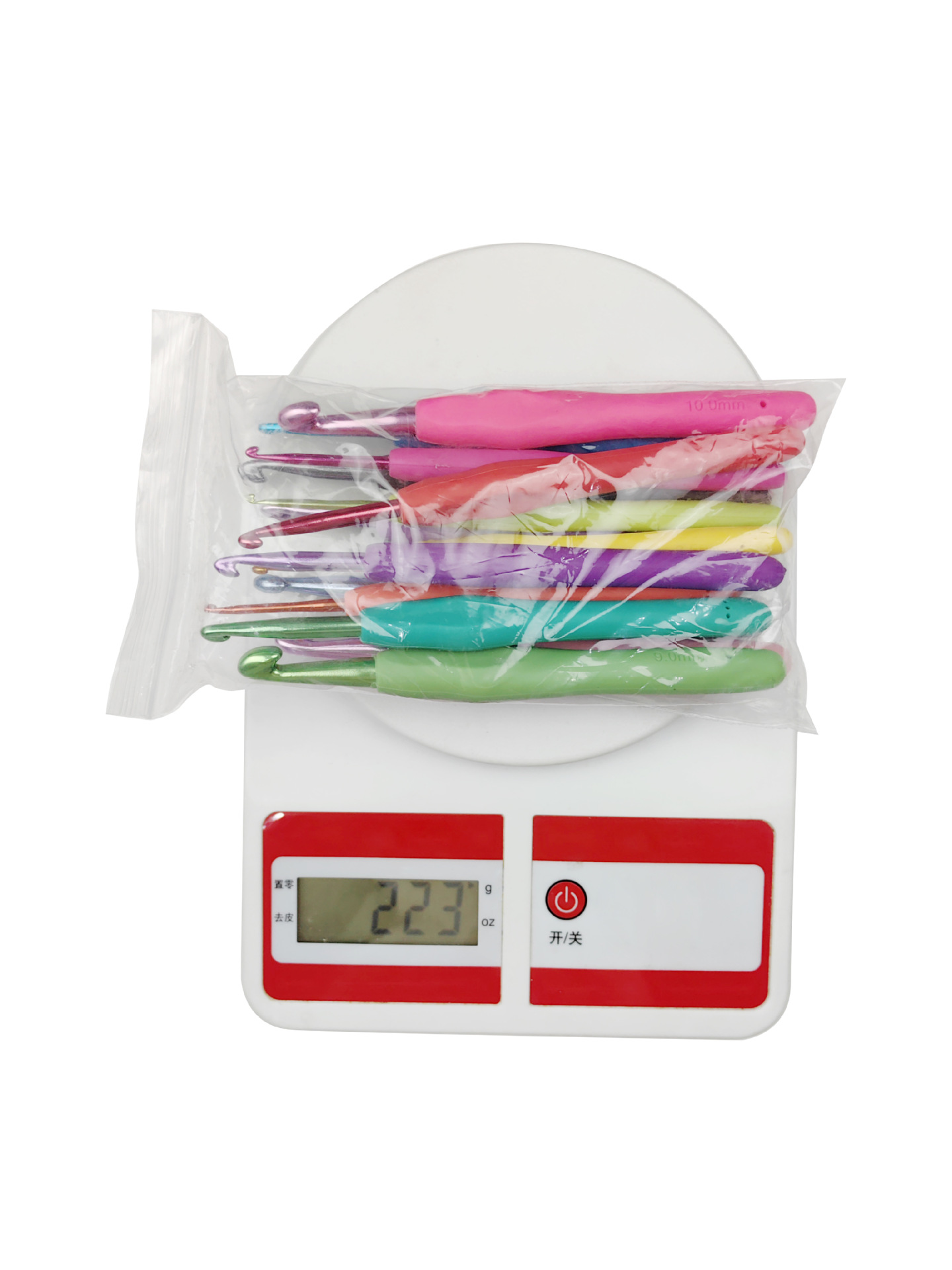 Suéter aguja tejer herramienta TPR ganchillo mango de silicona color aluminio crochet conjunto completo de 12 piezas