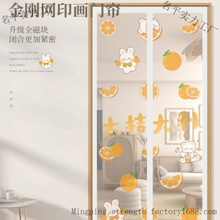 Summer Anti-Mosquito Door Curtain New Cartoon Partition Curtain Magnetic Self-Priming Screen Door Screen Window Punch-Free Velcro Blocking Curtain