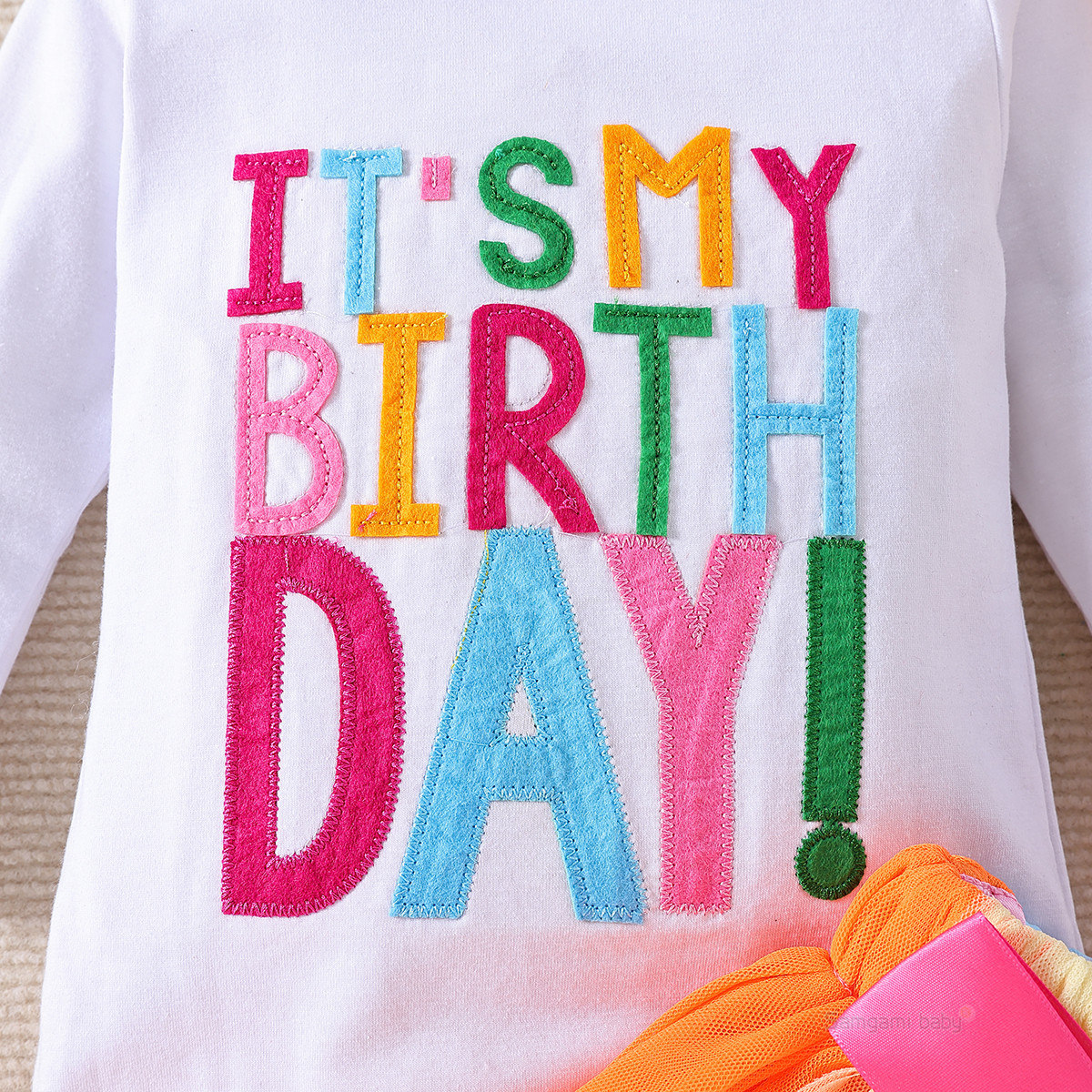 Cross-Border Children's Clothing, Girls' Birthday Suits, Children's Autumn Clothing, Letter Tops, Mesh Skirts, Baby's First Birthday Photo Clothing