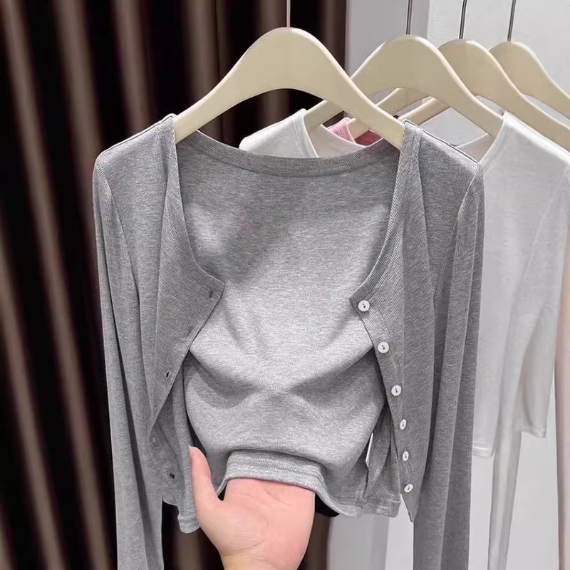 European and Korean Style Gentle Knit Cardigan for Women, Spring 2026 New Model, Simple Versatile Long-Sleeve Top, Thin Jacket