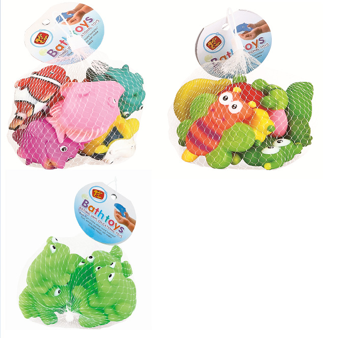 儿童浴室洗澡玩具搪胶软胶卡通动物喷水戏水玩具pvc小黄鸭捏捏叫