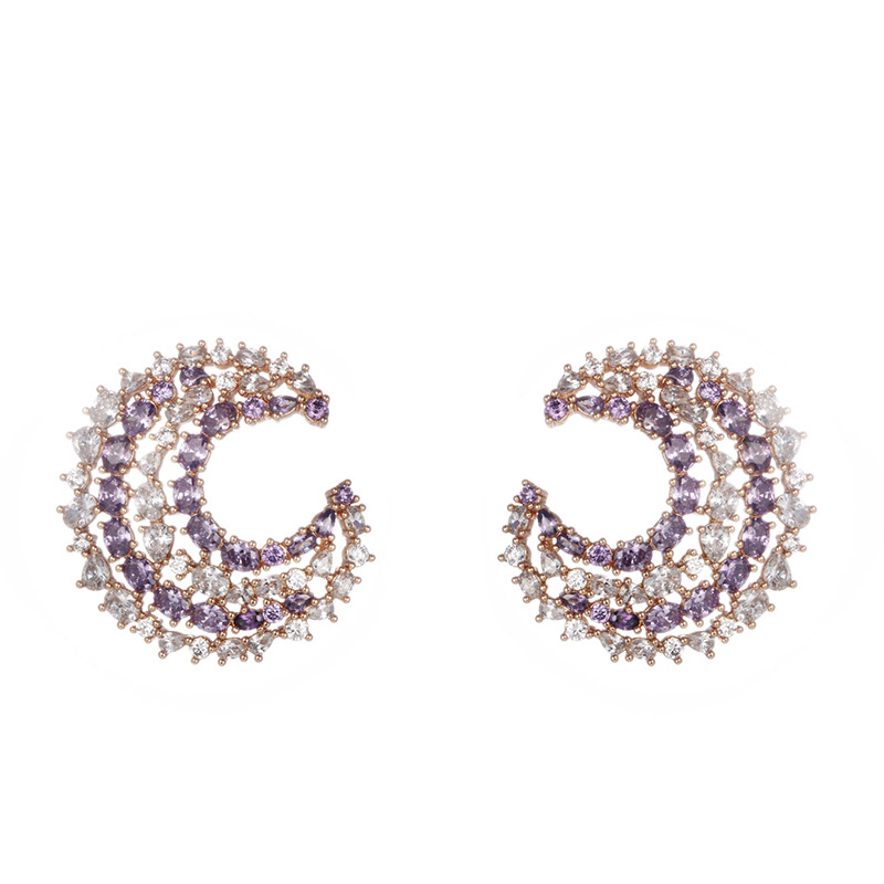 Xuping piedras preciosas artificiales de color bronce y diamante tipo C pendientes ligeros de lujo de alta calidad pendientes transfronterizos europeos y estadounidenses para mujeres