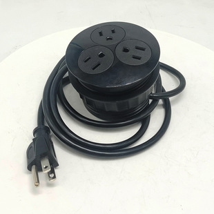 Embedded furniture desktop 3 American standard round socket can be replaced by usb cross-border round American standard socket
