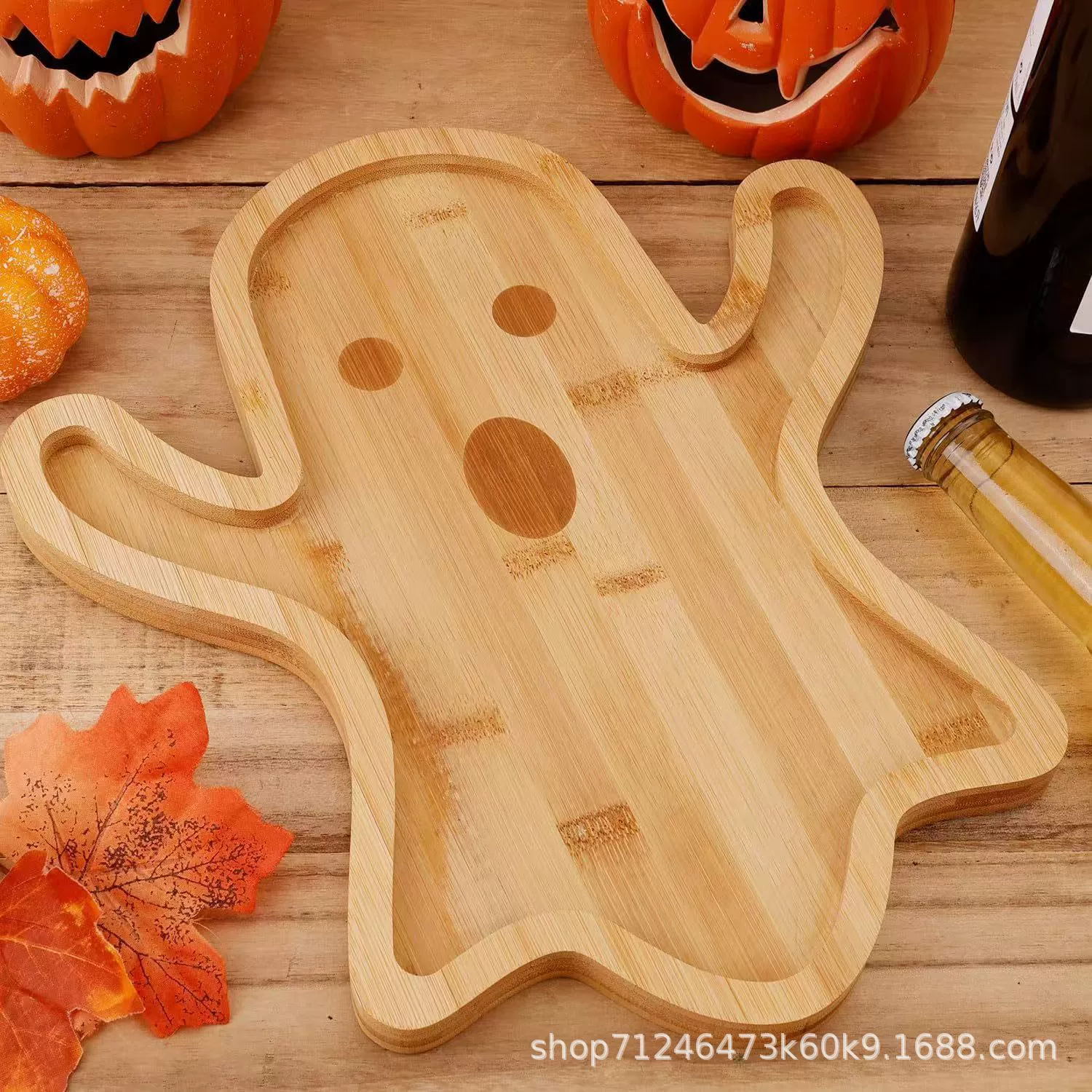 Творческий бамбуковый поднос конфет Хэллоуин десерт деревянный поднос призрак домашнее питание для детей из цельного дерева