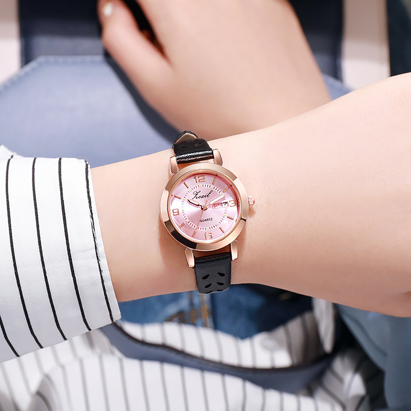 Celebridad en línea Reloj de mujer en vivo transfronterizo popular estilo coreano simple impermeable luminoso doble calendario reloj no mecánico en stock