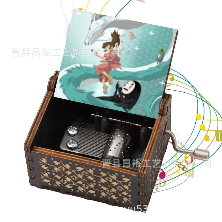 木製の手作りオルゴール創意カラープリント千と千尋のオルゴール木製の手を振ってオルゴールクロスボーダー専用です。