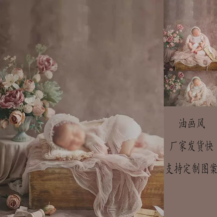 New oil painting style spray painting background cloth photography photography children background newborn photography background cloth wholesale export