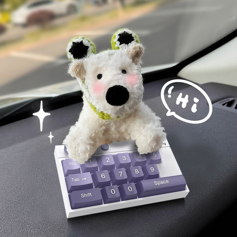 Tarjeta de estacionamiento temporal del automóvil lindo West Highland Puppy Keyboard Teléfono del automóvil Número de matrícula Decoración del automóvil Mover el automóvil