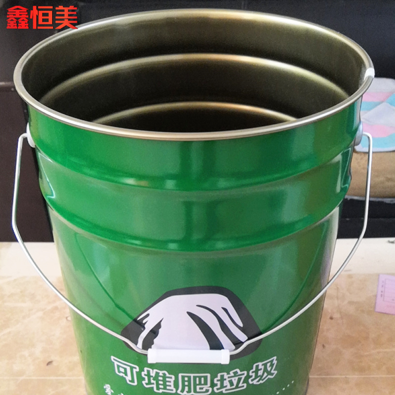 加工15升垃圾铁桶厨房垃圾铁桶  圆形家用厨房分类灰土垃圾小铁桶