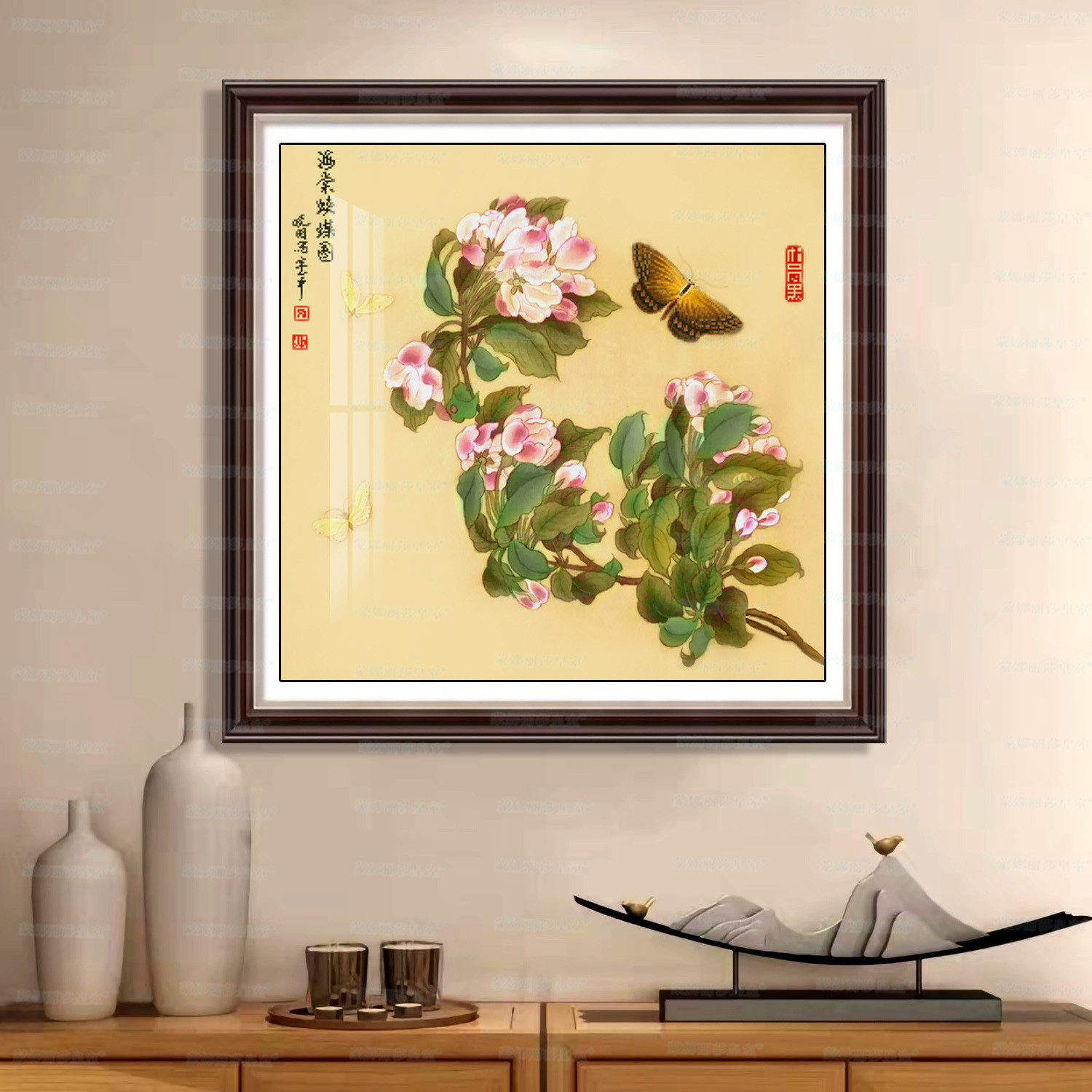 Monalisa real Cruz Begonia mariposa imagen antiguo paño de seda nueva flor pintura decorativa bordado hilo hecho a mano image 5