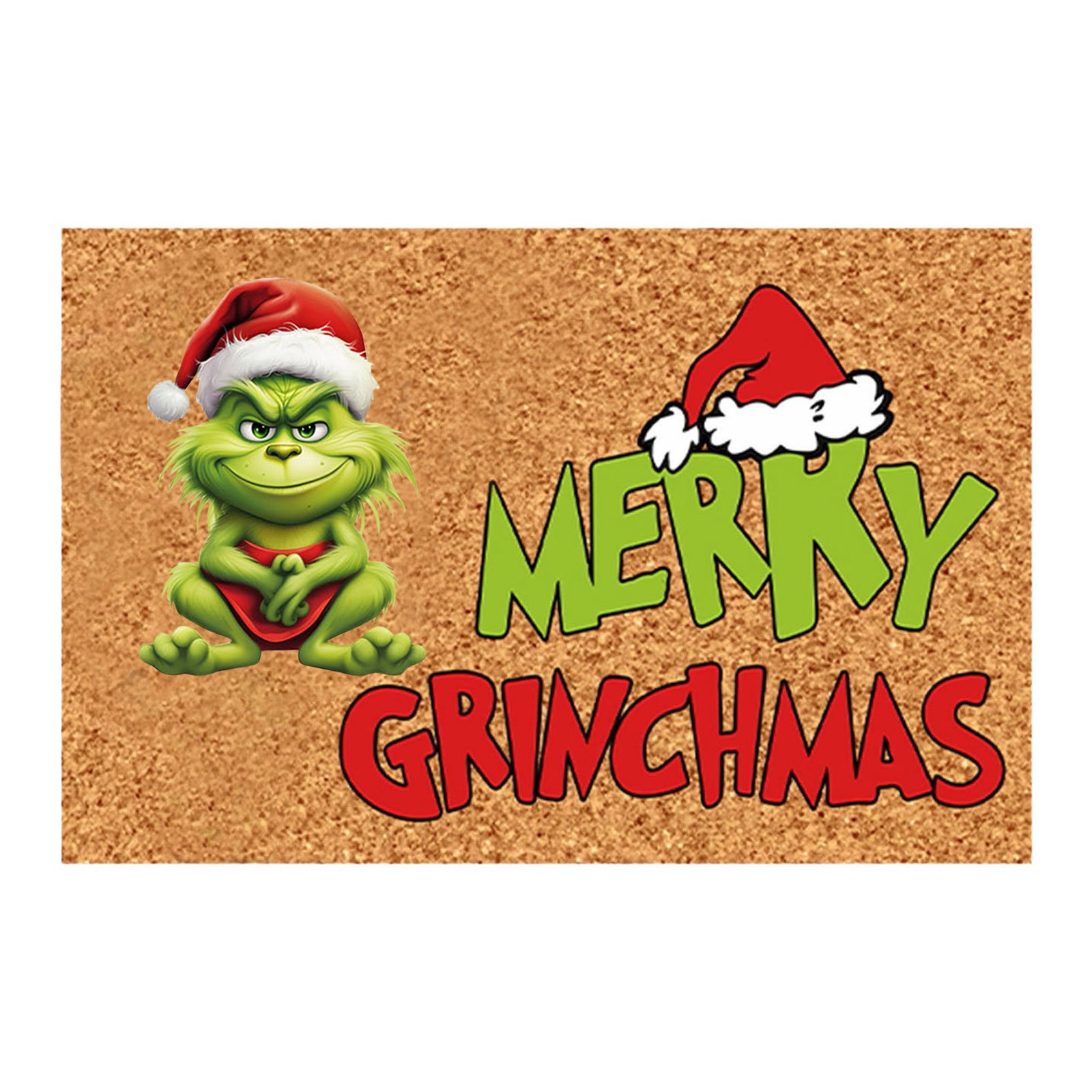 En stock Grinch alfombra del piso transfronterizo alfombra de Navidad alfombra de puerta de vacaciones verde payaso alfombra del piso
