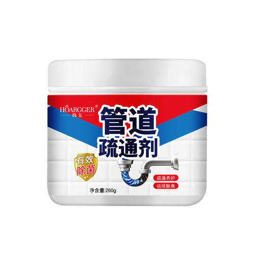 Pipe dredging agent, sewer dredging agent, dissolving agent, toilet and kitchen unblocking deodorant, clogged channel powder