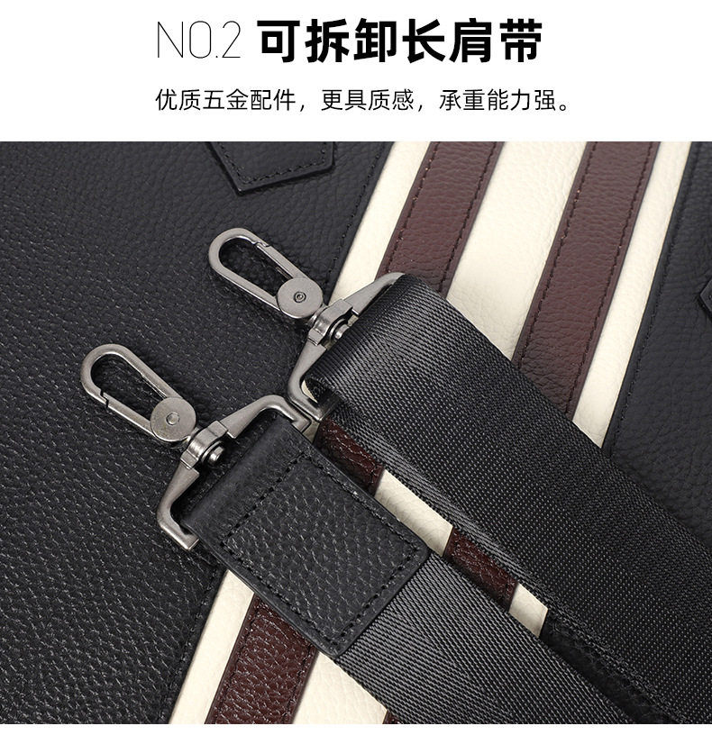 Túi xách tay nam da bò thật đựng laptop 15,6 inch kiểu công văn, 40×13×29 cm — Lớp lót nỉ cao cấp màu đen chi tiết 6