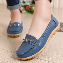 2025新款真皮软底皮鞋正品女鞋一脚蹬中年妈妈鞋平底豆豆鞋女单鞋