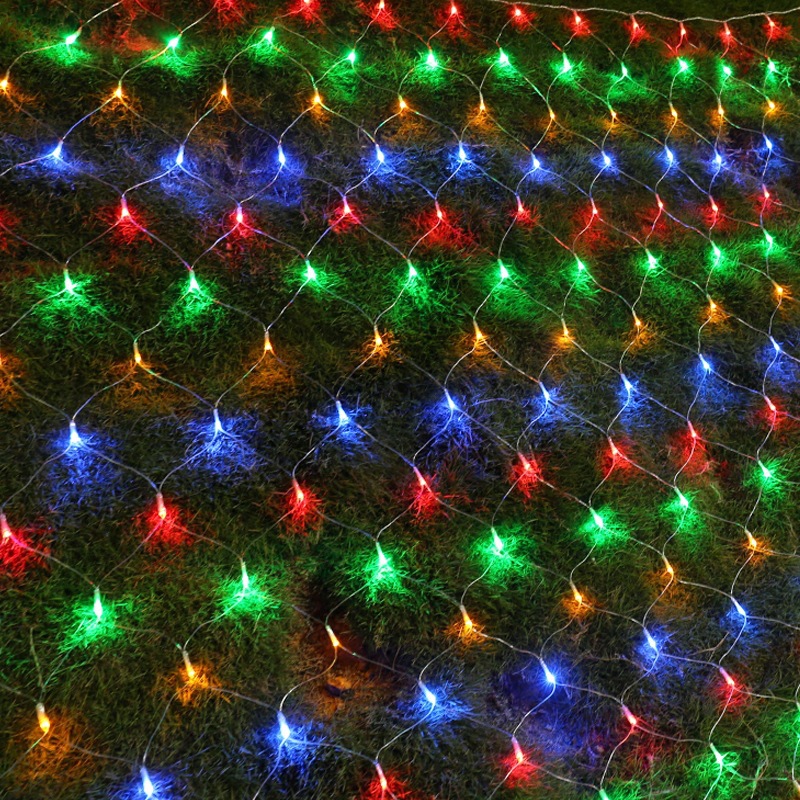 Ingeniería de iluminación LED pesca red luz de color luz neta cadena luz intermitente luz al aire libre impermeable Navidad boda estrellada luz decorativa
