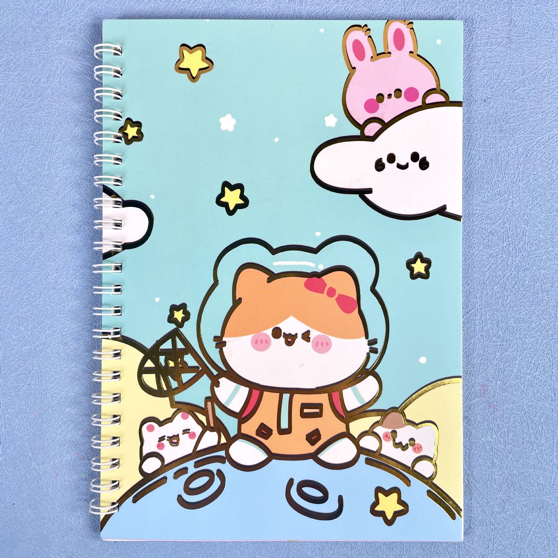 Espacio perro conejo cuaderno A5 bobina libro de dibujos animados Libreta de buena calidad ejercicio libro nuevo libro de una sola línea al por mayor