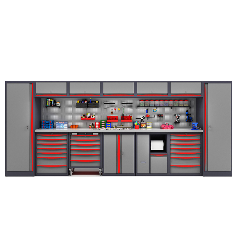 Comercio exterior personalizado reparación de automóviles armario de herramientas móviles vehículo de herramientas de trabajo pesado mesa de trabajo multifunción fábrica de estación de trabajo de mantenimiento